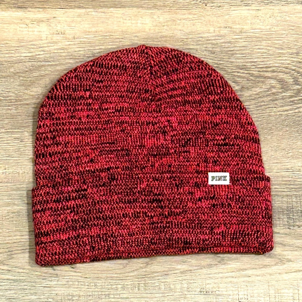 Pink by Victoria Secrets Beanie Colors Hot Pink and Black (One size fit all)